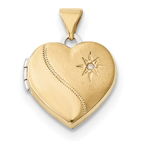 14k Two-Tone 15mm Reversible Diamond Heart Locket - shirin-diamonds