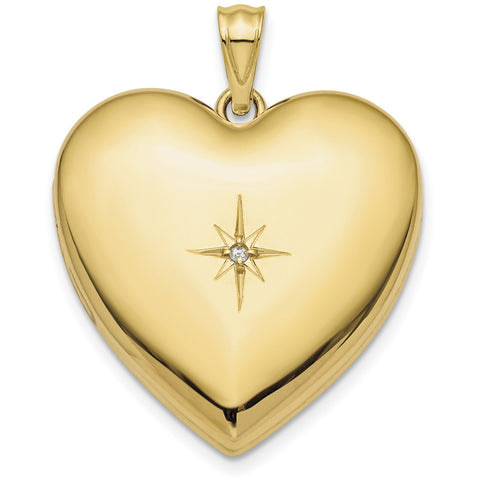 14k 24mm with Dia. Star Design Ash Holder Heart Locket XL718 - shirin-diamonds