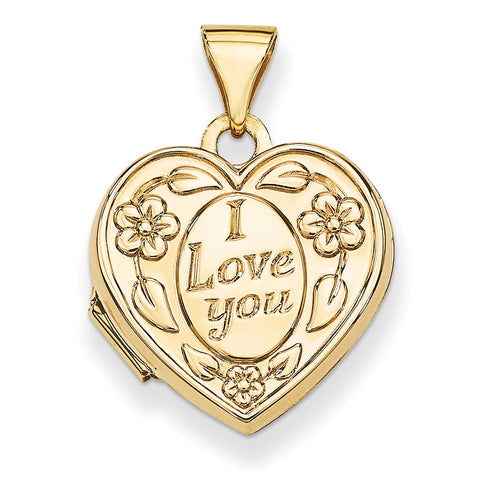 14k I Love You Heart Locket XL85 - shirin-diamonds