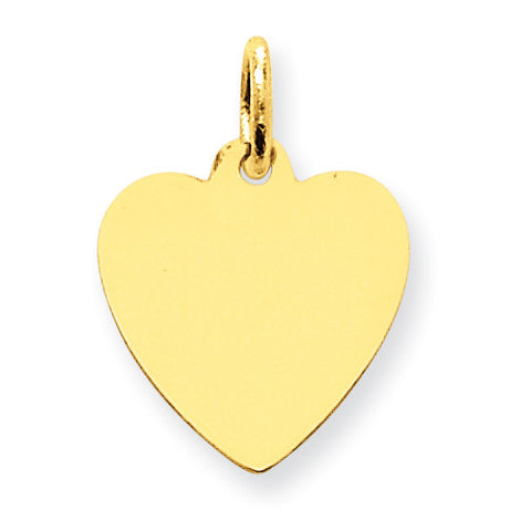 14k Plain .013 Gauge Engravable Heart Disc Charm XM195/13 - shirin-diamonds