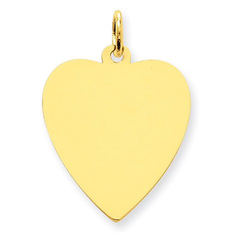 14k Plain .018 Gauge Engravable Heart Disc Charm XM197/18 - shirin-diamonds