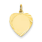 14k Etched .027 Gauge Engravable Heart Disc Charm XM207/27 - shirin-diamonds