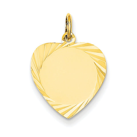 14k Etched .013 Gauge Engravable Heart Disc Charm XM207/13 - shirin-diamonds