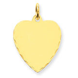 14k Etched .018 Gauge Engravable Heart Disc Charm XM208/18 - shirin-diamonds