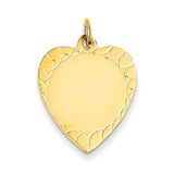 14k Etched .018 Gauge Engravable Heart Disc Charm XM210/18 - shirin-diamonds