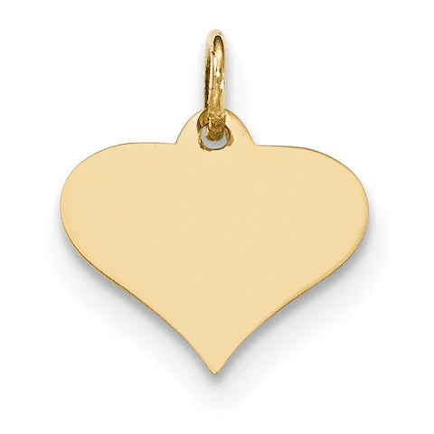 14k Plain .027 Gauge Engraveable Heart Disc Charm XM566/27 - shirin-diamonds