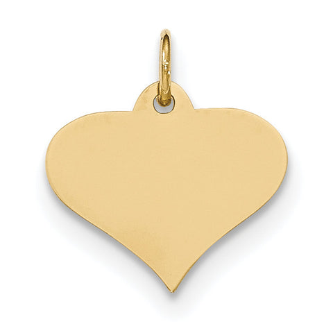14k Plain .027 Gauge Engraveable Heart Disc Charm XM567/27 - shirin-diamonds