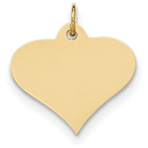 14k Plain .018 Gauge Engraveable Heart Disc Charm XM569/18 - shirin-diamonds