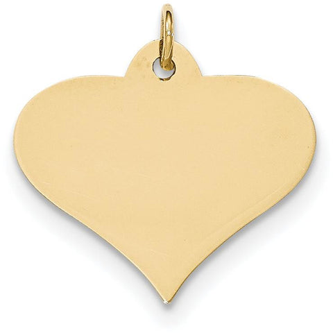 14k Plain .018 Gauge Engraveable Heart Disc Charm XM571/18 - shirin-diamonds
