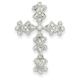 14k White Gold Diamond Filigree Cross Pendant XP3293AA - shirin-diamonds