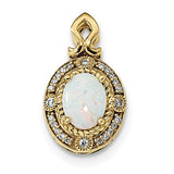 14k Gold w/ Austrian Opal & Diamond Pendant XP5175OP - shirin-diamonds