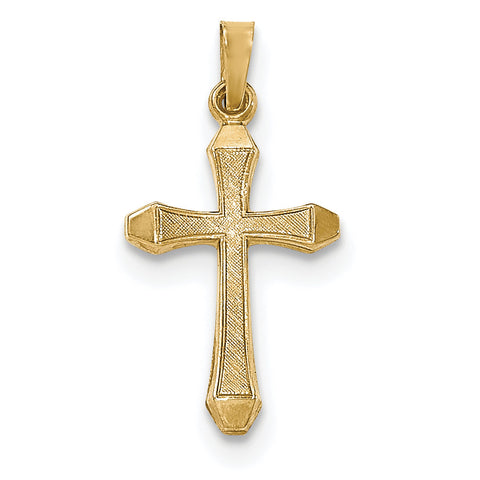 14k Textured and Polished Latin Cross Pendant XR1422 - shirin-diamonds