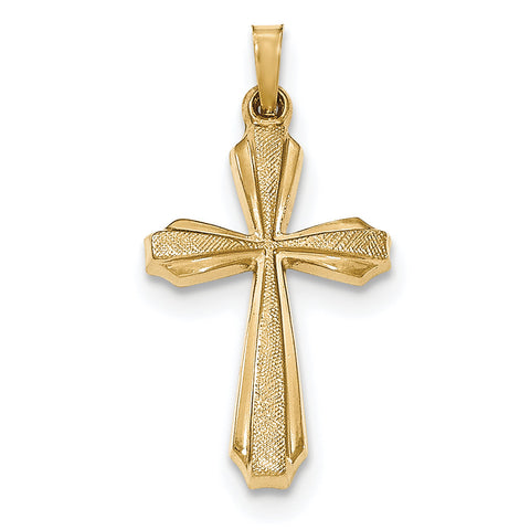 14k Textured and Polished Passion Cross Pendant XR1423 - shirin-diamonds