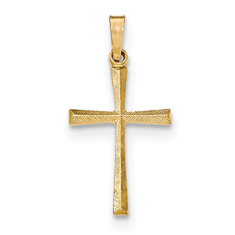 14k Textured and Polished Latin Cross Pendant XR1438 - shirin-diamonds