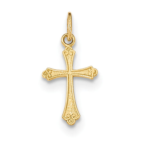 14k Gold Polished Small Cross Pendant XR1461 - shirin-diamonds