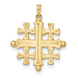 14k Polished Jerusalem Cross Pendant XR1489 - shirin-diamonds