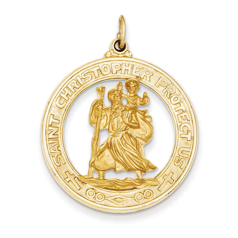 14k Saint Christopher Medal Pendant XR382 - shirin-diamonds