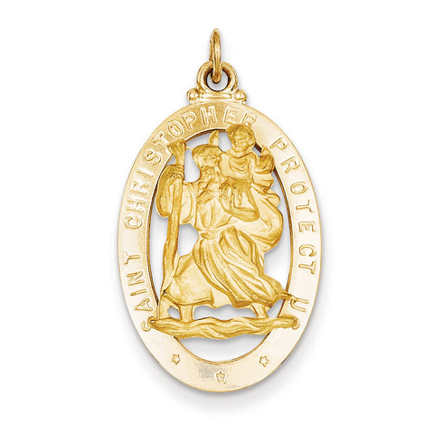 14k Saint Christopher Medal Pendant XR384 - shirin-diamonds