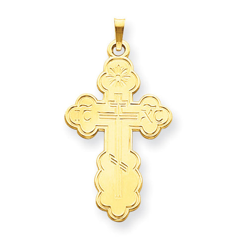 14k Eastern Orthodox Cross Pendant XR569 - shirin-diamonds