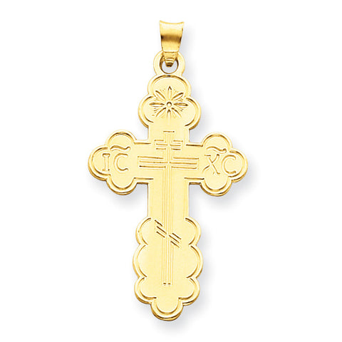 14k Eastern Orthodox Cross Pendant XR570 - shirin-diamonds