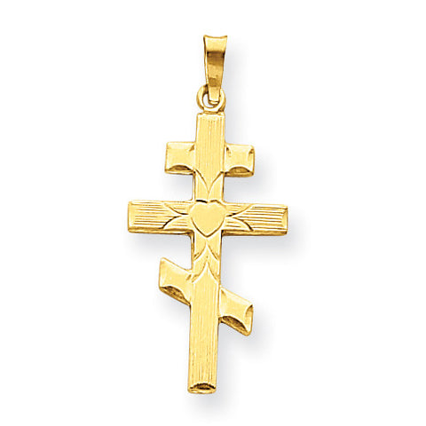 14k Eastern Orthodox Cross Pendant XR582 - shirin-diamonds