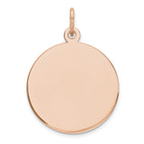 14k Rose Gold Plain .009 Gauge Circular Engraveable Disc Charm XRM136/09 - shirin-diamonds
