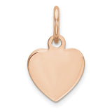 14k Rose Gold Plain .018 Gauge Engraveable Heart Disc Charm XRM193/18 - shirin-diamonds