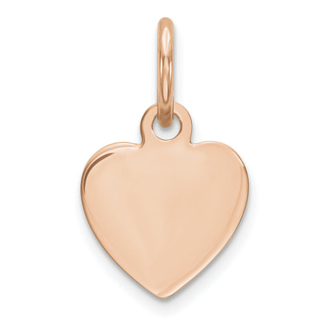 14k Rose Gold Plain .013 Gauge Engraveable Heart Disc Charm XRM193/13 - shirin-diamonds