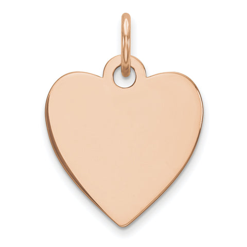 14k Rose Gold Plain .027 Gauge Engraveable Heart Disc Charm XRM196/27 - shirin-diamonds