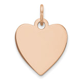 14k Rose Gold Plain .013 Gauge Engraveable Heart Disc Charm XRM196/13 - shirin-diamonds