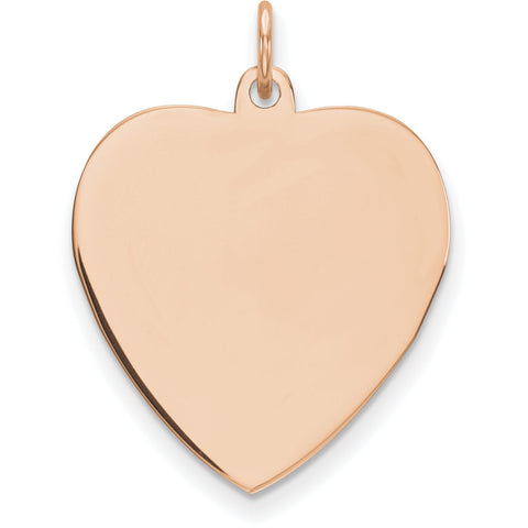 14k Rose Gold Plain .027 Gauge Engraveable Heart Disc Charm XRM197/27 - shirin-diamonds