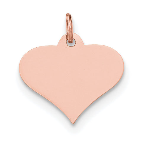 14k Rose Gold Plain .013 Gauge Engraveable Heart Disc Charm XRM568/13 - shirin-diamonds