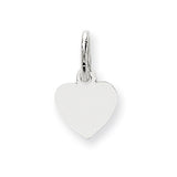 14k White Gold Plain .018 Gauge Engravable Heart Charm XWM115/18 - shirin-diamonds