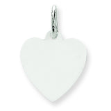 14k White Gold Plain .013 Gauge Engravable Heart Charm XWM117/13 - shirin-diamonds