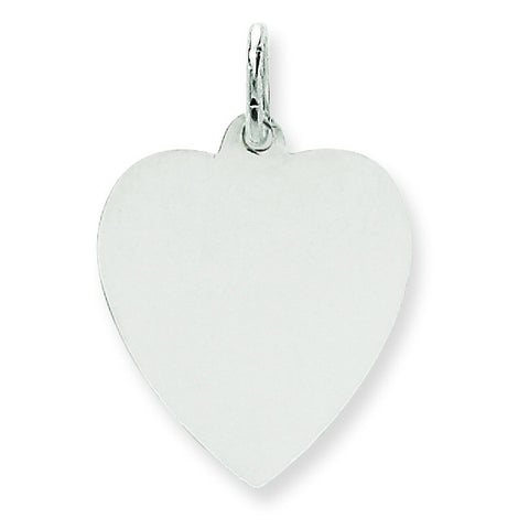 14k White Gold Plain .035 Gauge Engravable Heart Charm XWM118/35 - shirin-diamonds