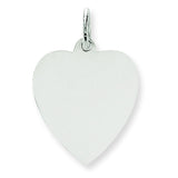 14k White Gold Plain .013 Gauge Engravable Heart Charm XWM118/13 - shirin-diamonds
