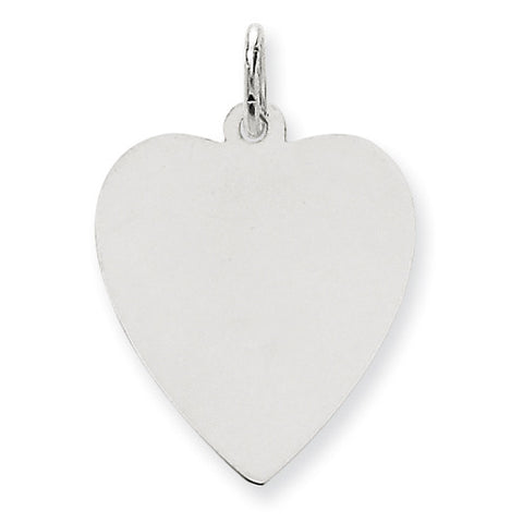 14k White Gold Plain .018 Gauge Engravable Heart Charm XWM119/18 - shirin-diamonds