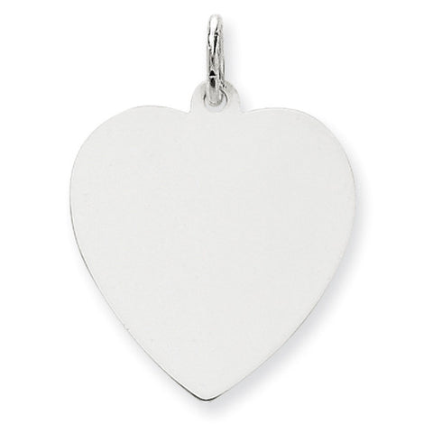 14k White Gold Plain .035 Gauge Engravable Heart Charm XWM120/35 - shirin-diamonds