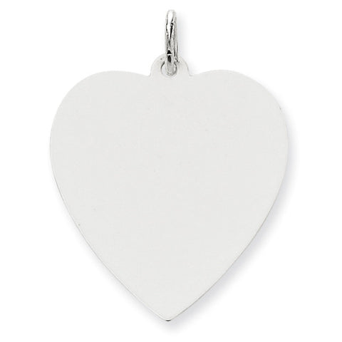 14k White Gold Plain .027 Gauge Engravable Heart Charm XWM121/27 - shirin-diamonds