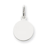 14k White Gold Plain .018 Gauge Round Engravable Disc Charm XWM135/18 - shirin-diamonds