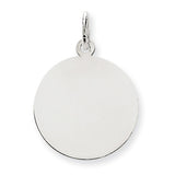 14k White Gold Plain .013 Gauge Round Engravable Disc Charm XWM136/13 - shirin-diamonds