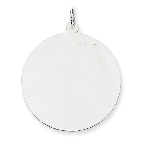 14k White Gold Plain .013 Gauge Round Engravable Disc Charm XWM140/13 - shirin-diamonds