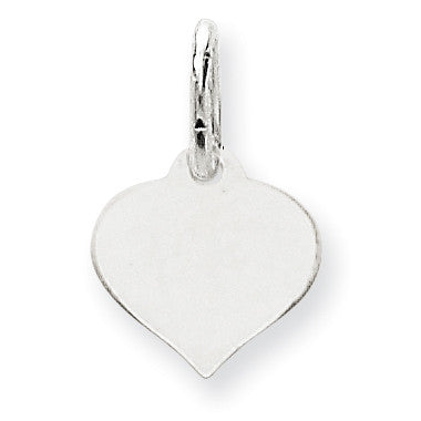 14K White Gold Heart Disc Charm XWM600/13 - shirin-diamonds