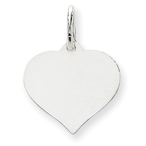 14K White Gold Heart Disc Charm XWM602/35 - shirin-diamonds