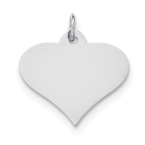 14k White Gold Plain .035 Gauge Engraveable Heart Disc Charm XWM628/35 - shirin-diamonds