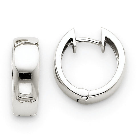 14k White Gold Hinged Hoop Earrings XY1130 - shirin-diamonds