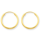 14k 1.5mm Polished Round Endless Hoop Earrings XY1158 - shirin-diamonds