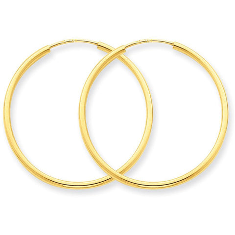 14k 1.5mm Polished Round Endless Hoop Earrings XY1161 - shirin-diamonds