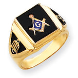 14k Men's Masonic Ring Y4098M - shirin-diamonds