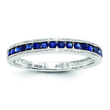 14k White Gold Blue Sapphire Ring Y6551S/A - shirin-diamonds